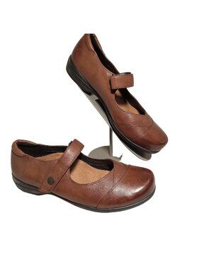 Abeo Abby Leather Mary Jane Shoes Size 6 Orthotic 3D Insole Brown Neutral Planta